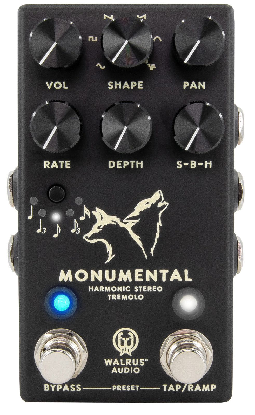 Walrus Monumental Stereo Tremolo Black Pedal 1