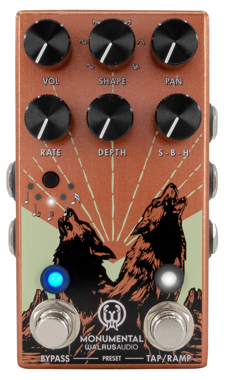 Walrus Monumental Stereo Tremolo Orange Pedal 1