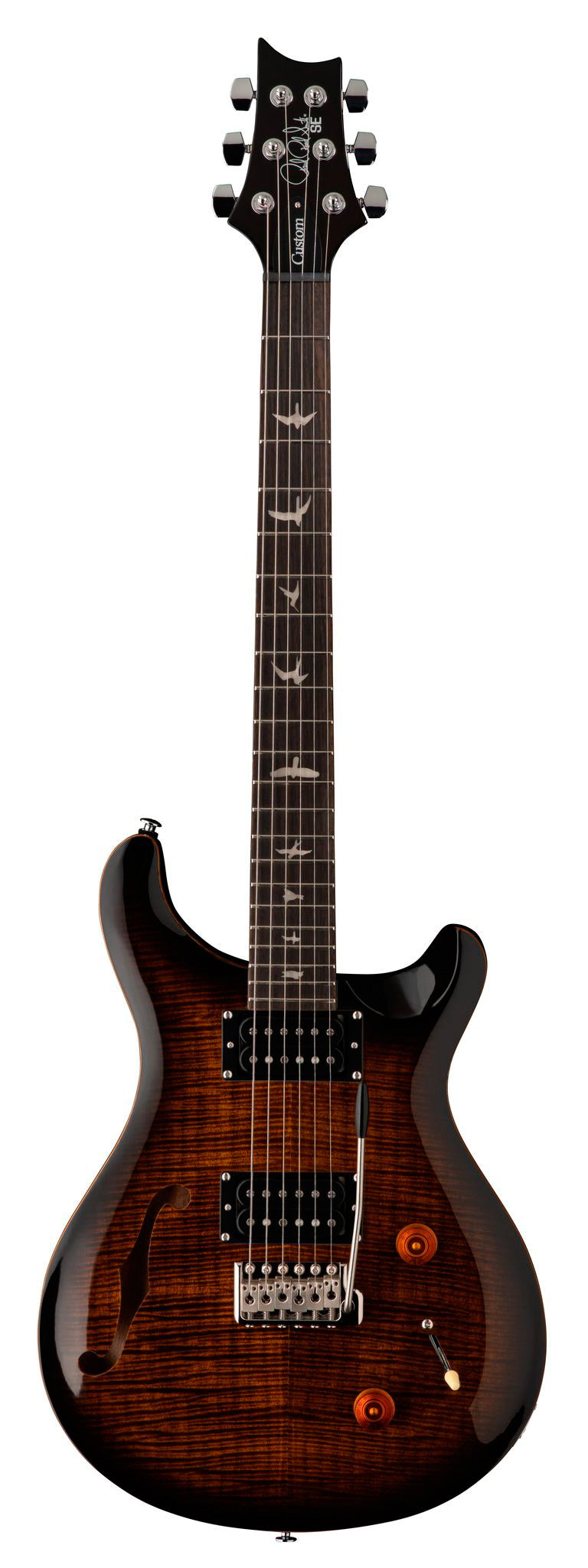 PRS SE Custom 22 Semihollow BGS Guitarra Eléctrica Black Gold Sunburst 1