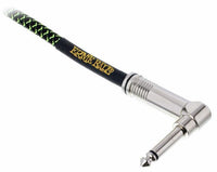 Ernie Ball EB6077 Cable Instrumento Trenzado Jack Recto Acodado 3 Metros Negro y Verde 3