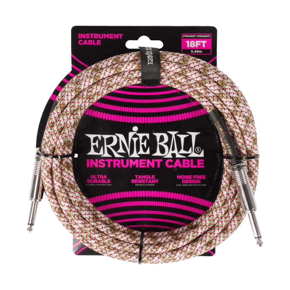 Ernie Ball EB6430 Cable Instrumento Trenzado Jack Recto 5.5 Metros Emerald Argyle 1