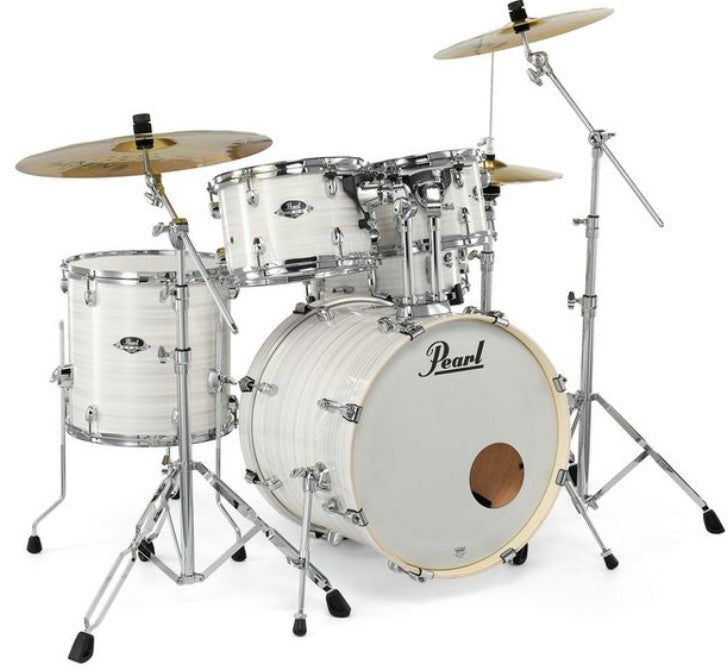 Pearl EXX705NBR C777 Export Batería Acústica con Herrajes y Platos Slipstream White 1