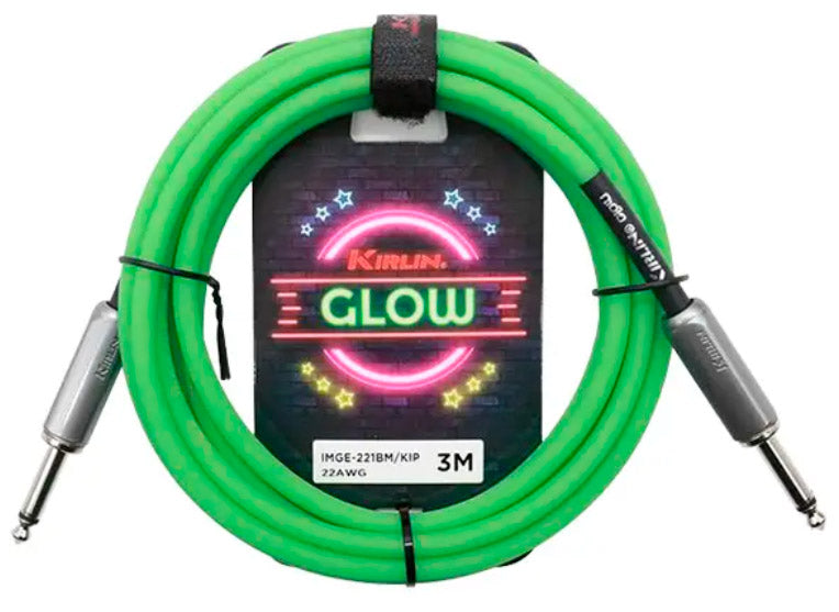 Auvisa IMGE221KP-3M Glow Cable Instrumento Jack 3 metros Kiwi Pop 1