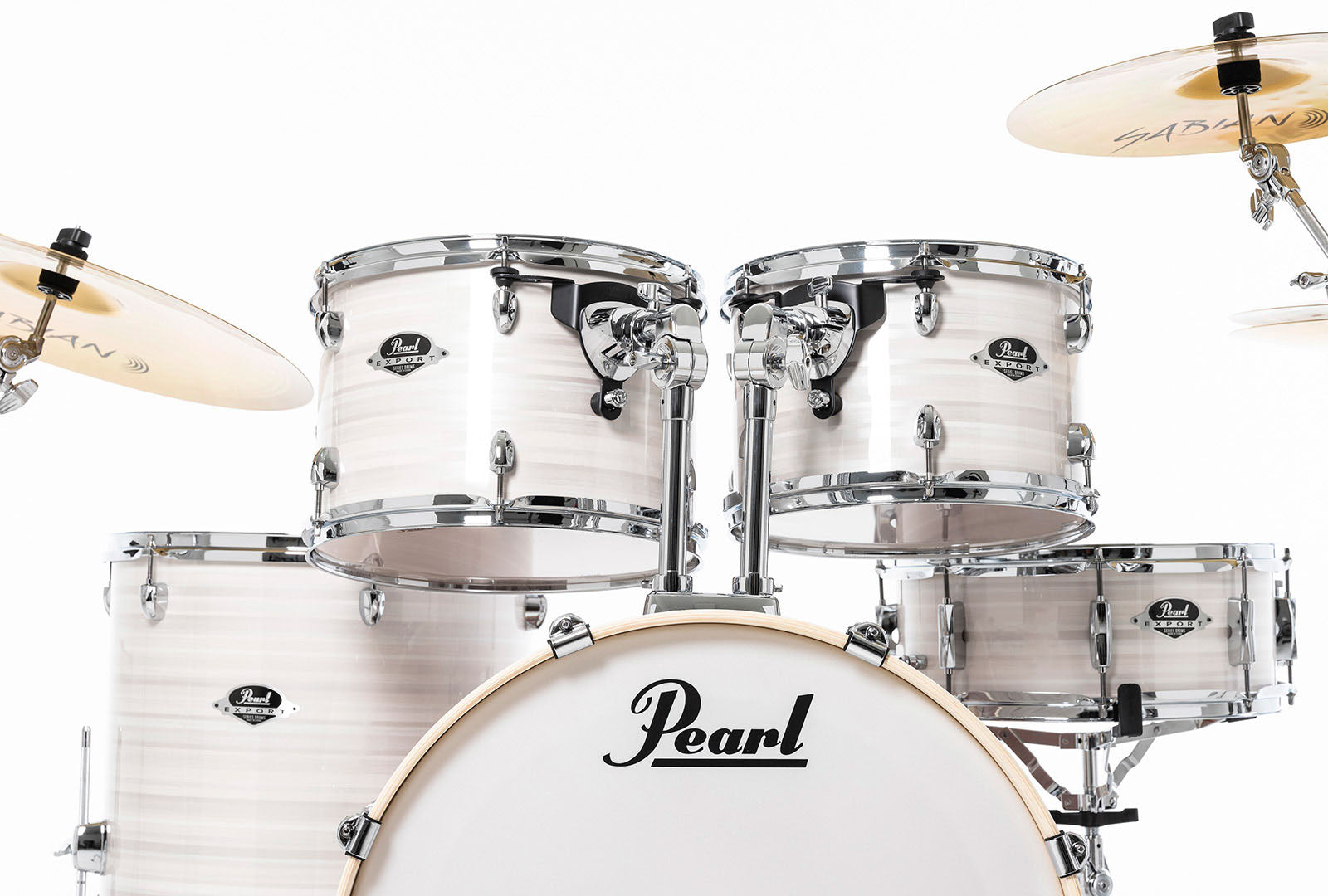 Pearl EXX725BR C777 Export Batería Acústica con Herrajes y Platos Slipstream White 14