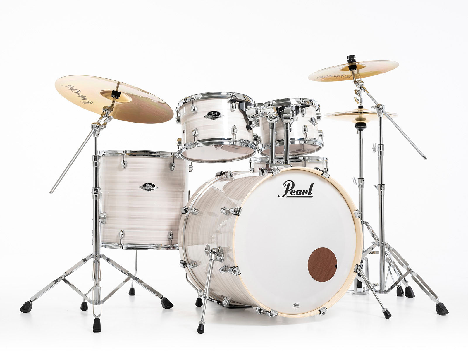 Pearl EXX725SBR C777 Export Batería Acústica con Herrajes y Platos Slipstream White 1