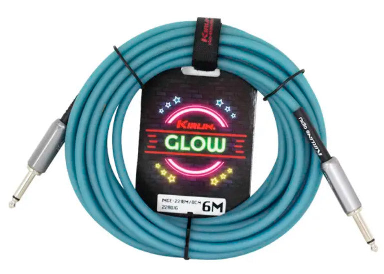 Auvisa IMGE221OM-6M Glow Cable Instrumento Jack 6 metros Ocean Mist 1