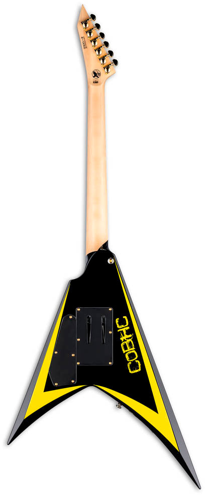 ESP LTD Arrowhead SE Alexi Laiho Guitarra Eléctrica Negra con Rayas Amarillas 2