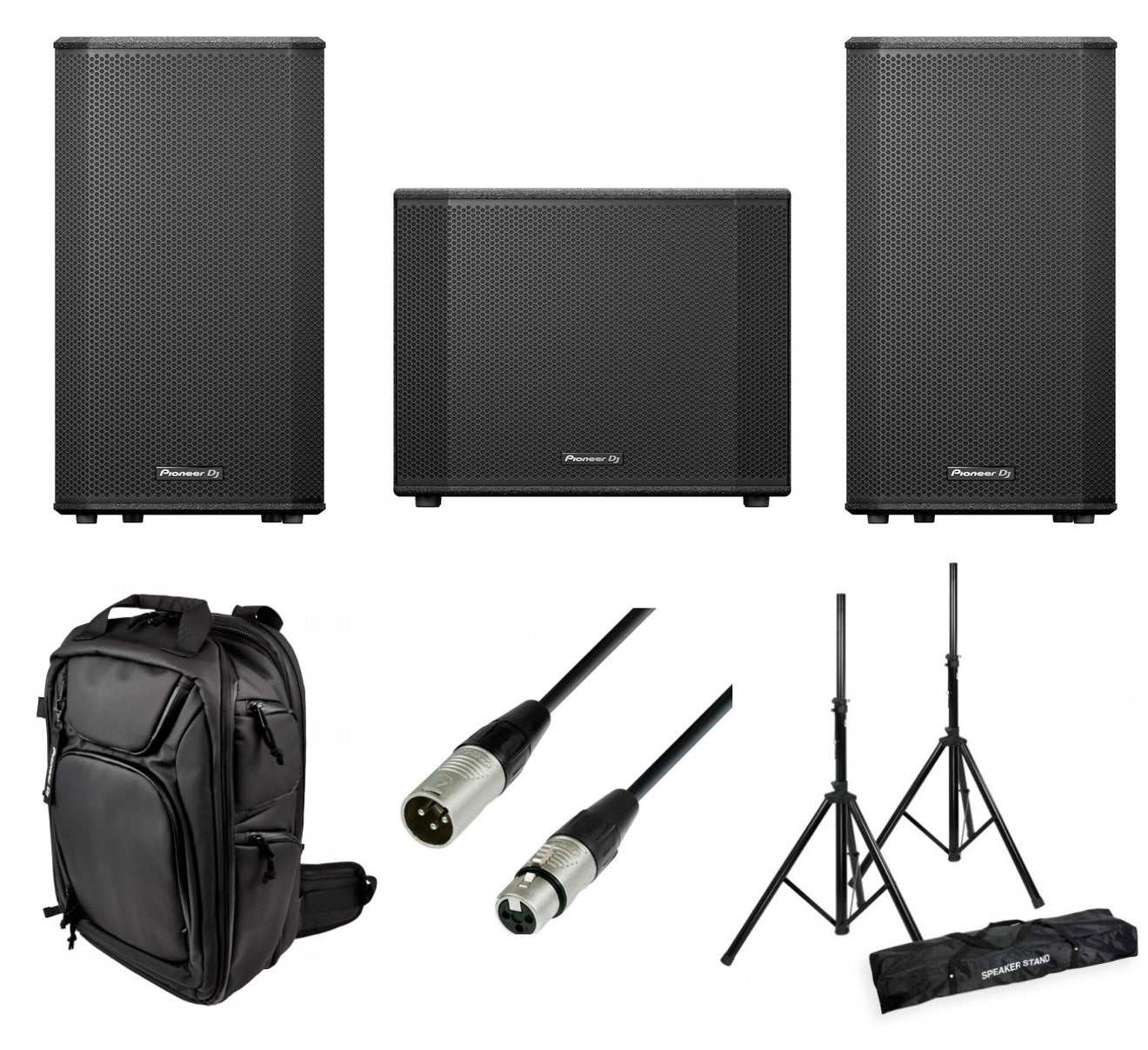 Pioneer DJ -Pack- XPRS122 2 Altavoces Activos + Subwoofer XPRS1152S + Fundas y Soportes 1