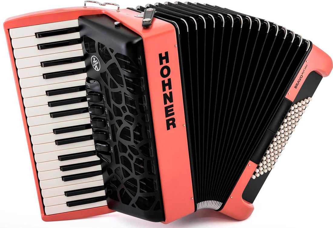 Hohner Bravo Mycolor III 72 Fire Acordeón de Piano Cromático 1