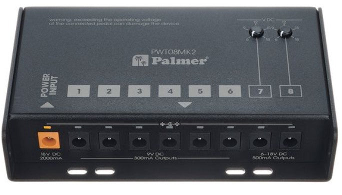 Palmer PWT08 MKII Fuente de Alimentación Universal 9V 8 Salidas 3