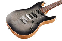 Ibanez TQM2 CUF Tom Quayle Signature Guitarra Eléctrica Charcoal Black Burst Flat 4