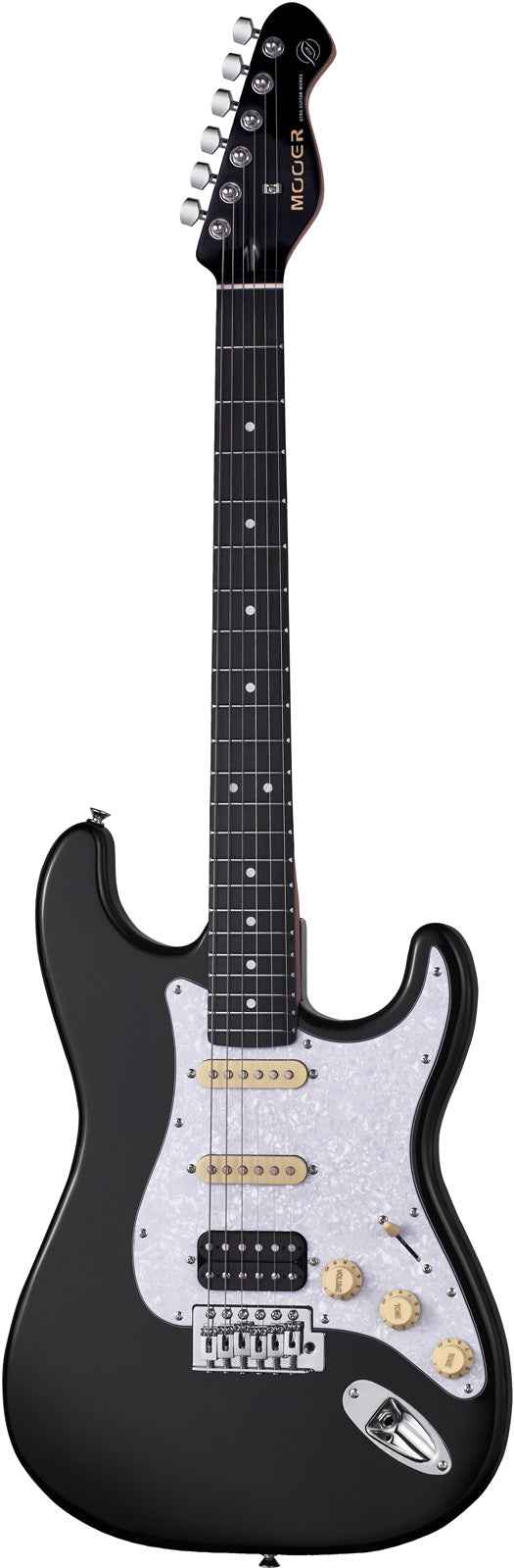 Mooer MSC10 Pro BLKW Guitarra Eléctrica Negra con Golpeador Perlado 1