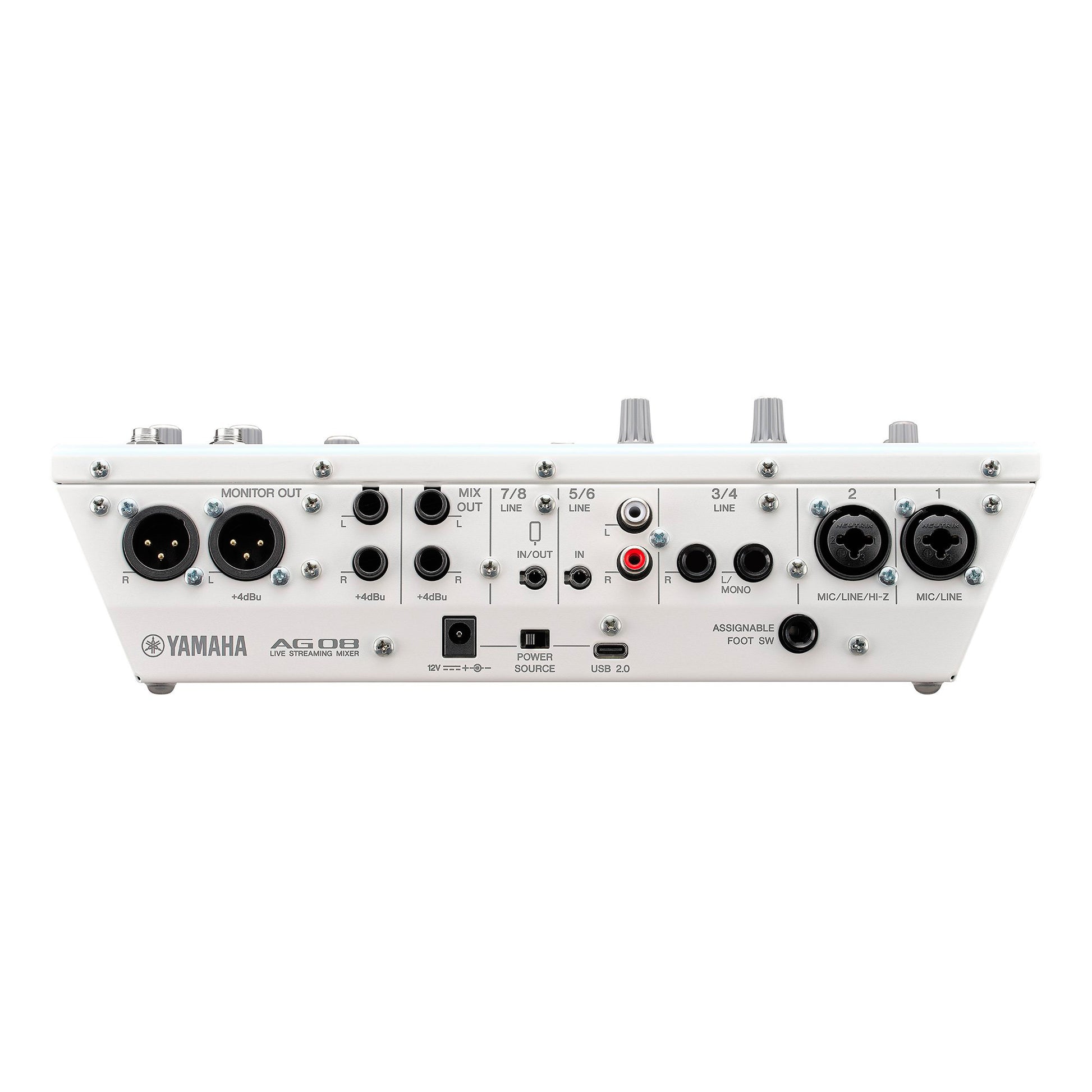 Yamaha AG08WH Mesa de Mezclas para Streaming 8 Canales Blanca 5