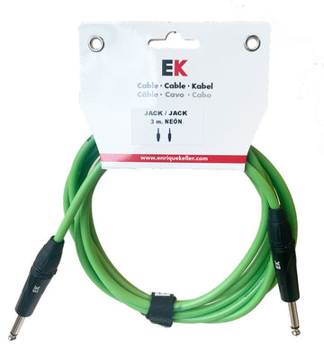 Auvisa SFJJ0043GRF Cable Instrumento Jack Jack Neón Verde Fluorescente 3 metros 1