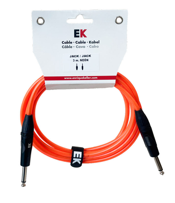 Auvisa SFJJ0043ORF Cable Instrumento Jack Jack Neón Naranja Fluorescente 3 metros 1