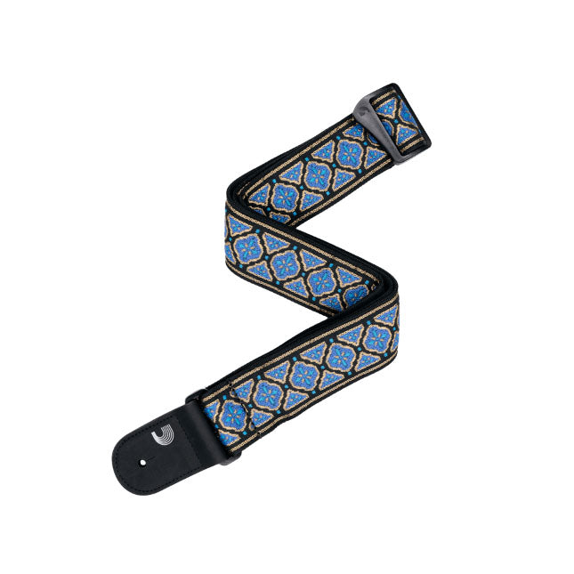 Daddario 50RW04 Eco-Comfort Woven Correa Guitarra Azul y Dorado 1