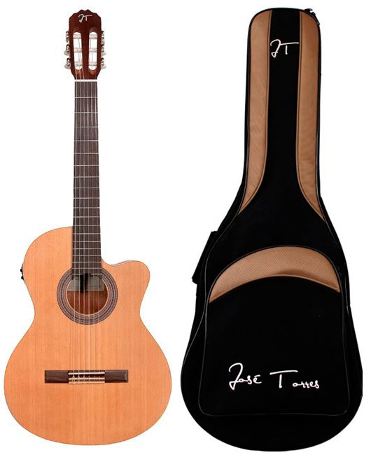 Jose Torres JTC5SCE + JTB10 Guitarra Española Electrificada con Funda 1