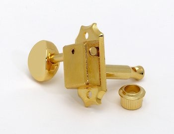 All Parts TK0775002 3 X 3 Tuning Keys Economy Vintage Style with Metal Oval Buttons Gold 14:1 1