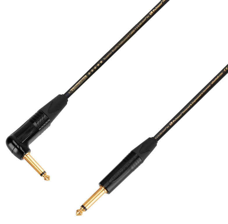 Adam Hall K5IPR0450 Cable Instrumento Neutrik 6.3 mm Jack Mono a 6.3 mm Acodado Jack Mono 4.5 Metros 1