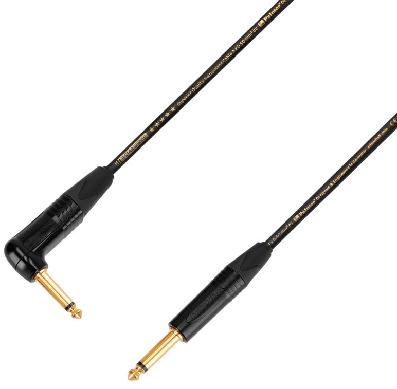 Adam Hall K5IPR0900 Cable Instrumento Neutrik 6.3 mm Jack Mono a 6.3 mm Acodado Jack Mono 9 Metros 1