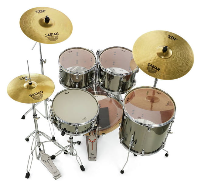 Pearl EXX725BR C21 Export EXX Batería Acústica con Herrajes y Platos Smokey Chrome 5