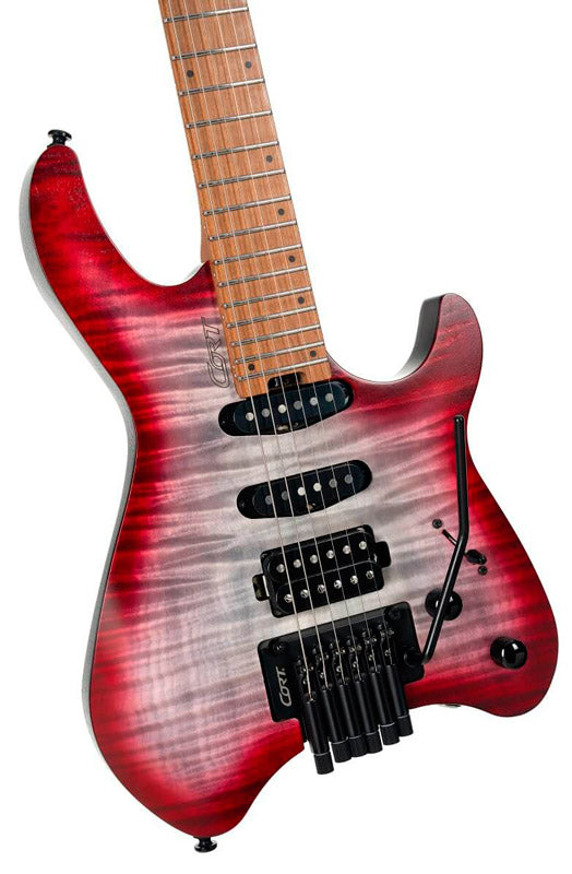 Cort Space G6TR SGLV Guitarra Eléctrica Headless Lava 3