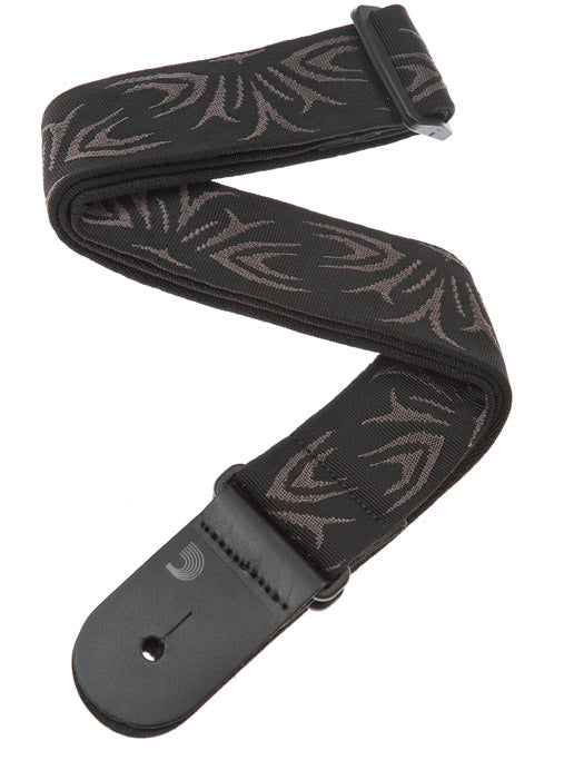 Daddario 50F078 Woven Correa Guitarra Tatuaje Negro Gris 1