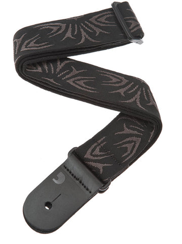 Daddario 50F078 Woven Correa Guitarra Tatuaje Negro Gris 1