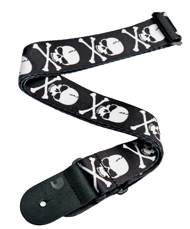 Daddario 50H01 Woven Correa Guitarra Cross Bone Skull 1