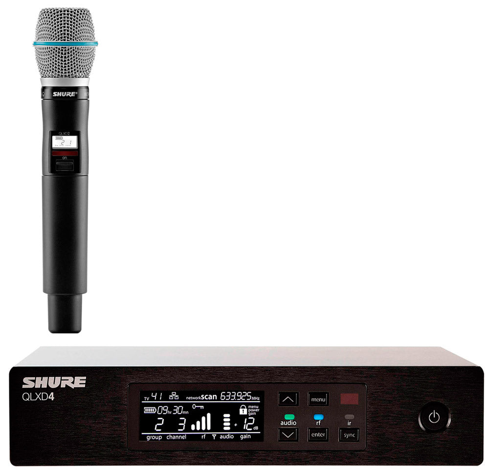 Shure -Pack- QLXD4E Receptor Inalámbrico + QLXD2 B87C H51 Transmisor de Mano 1