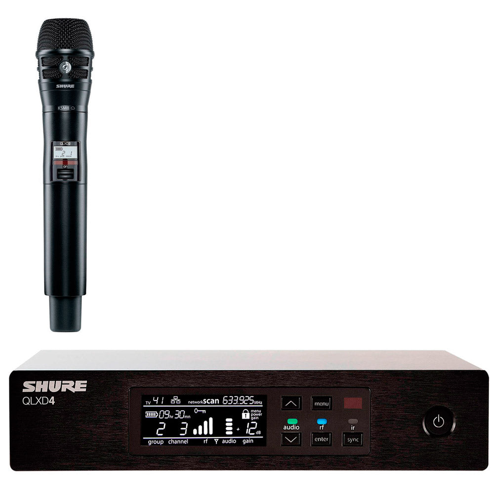 Shure -Pack- QLXD4E Receptor Inalámbrico + QLXD2 K8B H51 Transmisor de Mano 1