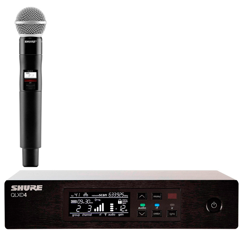 Shure -Pack- QLXD4E Receptor Inalámbrico + QLXD2 SM58 H51 Transmisor de Mano 1