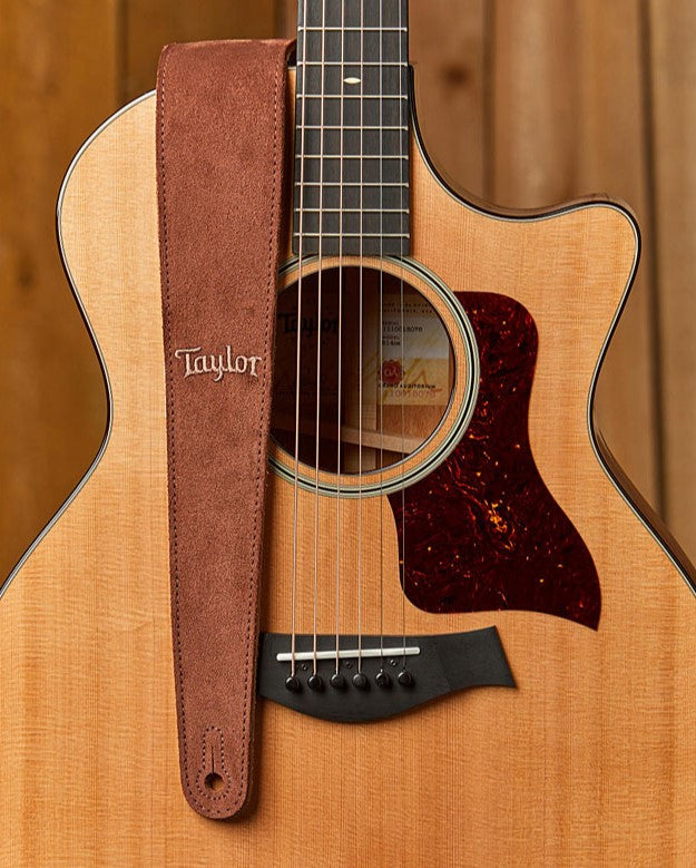 Taylor 4400-25 Embroidered Suede Correa Guitarra Chocolate Brown 3