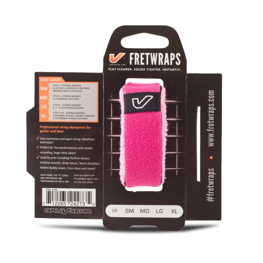 Gruv Gear FW-1PK-PNK-SM Fretwraps HD Puff Rosa Pequeño 2