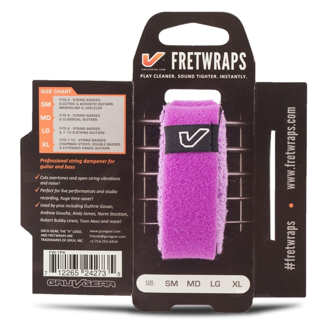 Gruv Gear FW-1PK-PUR-LG Fretwraps HD Gem Violeta Grande 2