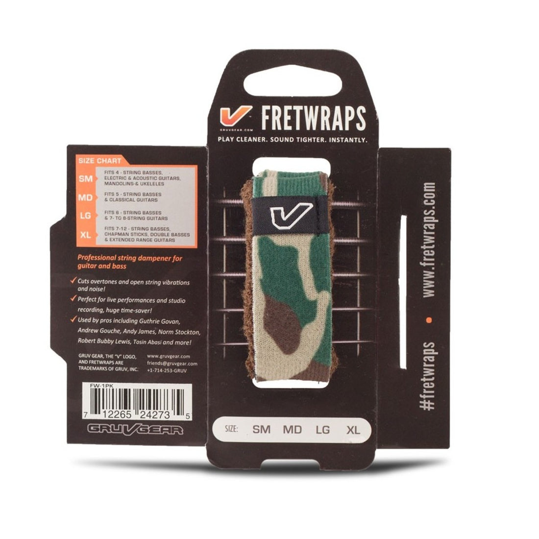 Gruv Gear FW-1PK-CMG-SM Fretwraps HD Camo Verde Pequeño 2