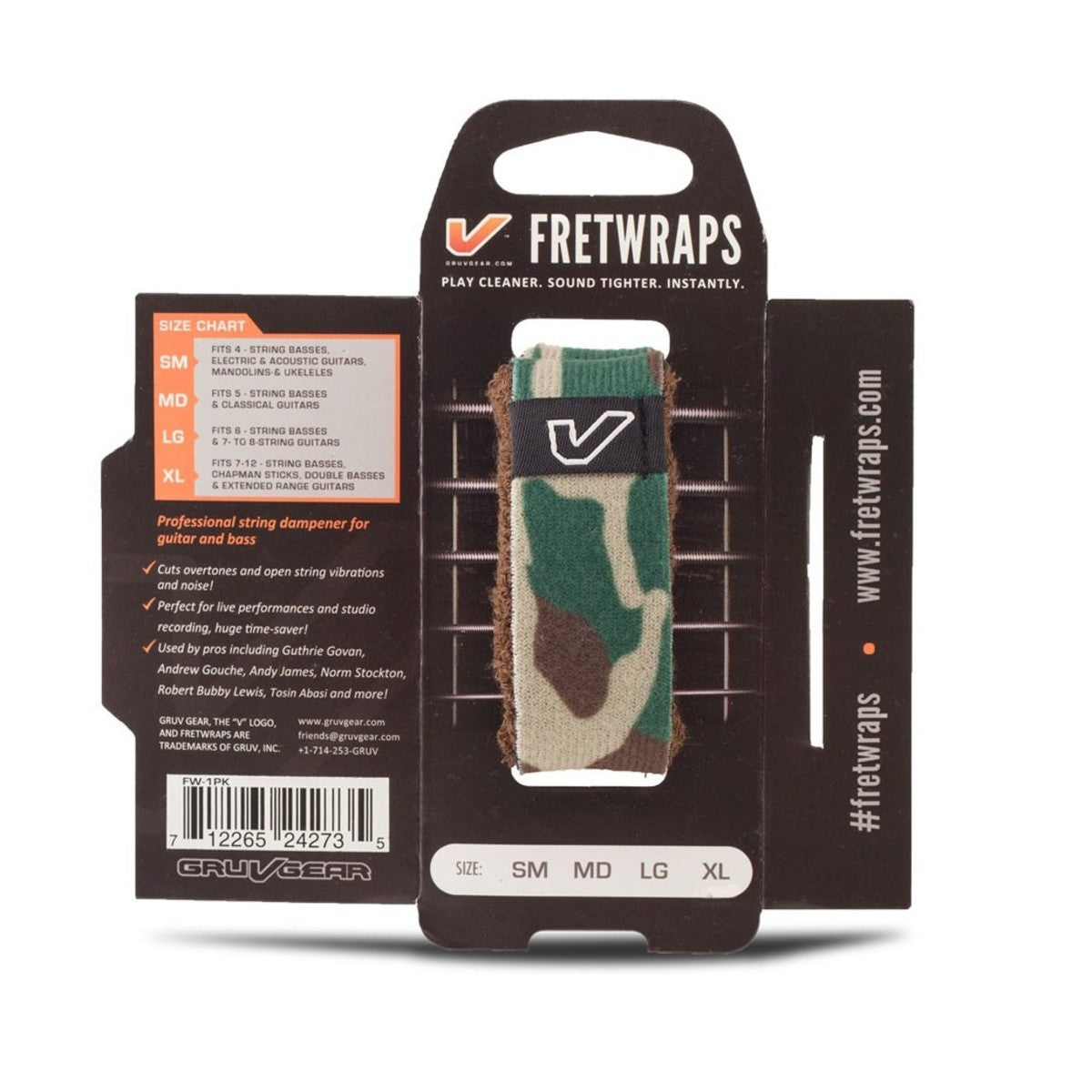 Gruv Gear FW-1PK-CMG-MD Fretwraps HD Camo Verde Mediano 2