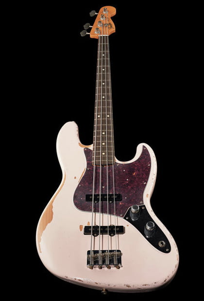 Fender Flea Artist Jazz Bass Road Worn RW Bajo Eléctrico Shell Pink 18