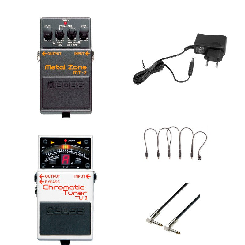 Boss -Pack- MT2 Pedal Distorsión Metal Zone + Boss TU3 Afinador + Alimentador y Cables 1