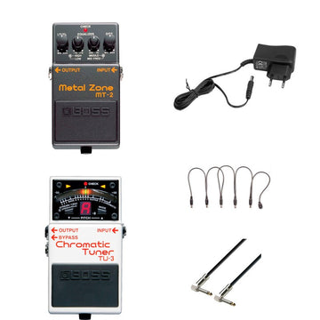 Boss -Pack- MT2 Pedal Distorsión Metal Zone + Boss TU3 Afinador + Alimentador y Cables 1