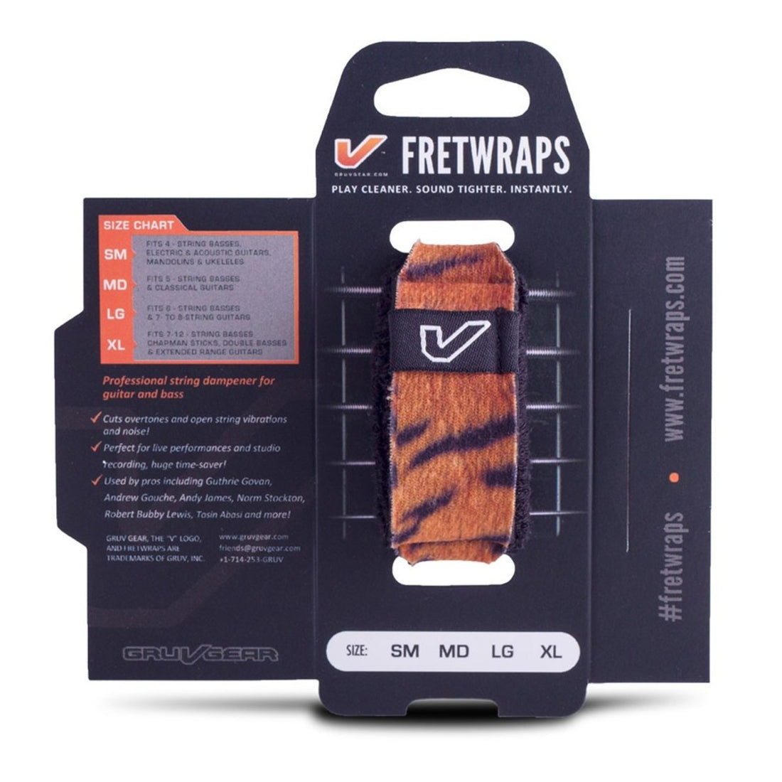 Gruv Gear FW-1PK-TIG-MD Fretwraps Wild Tiger String Muters Mediano 2