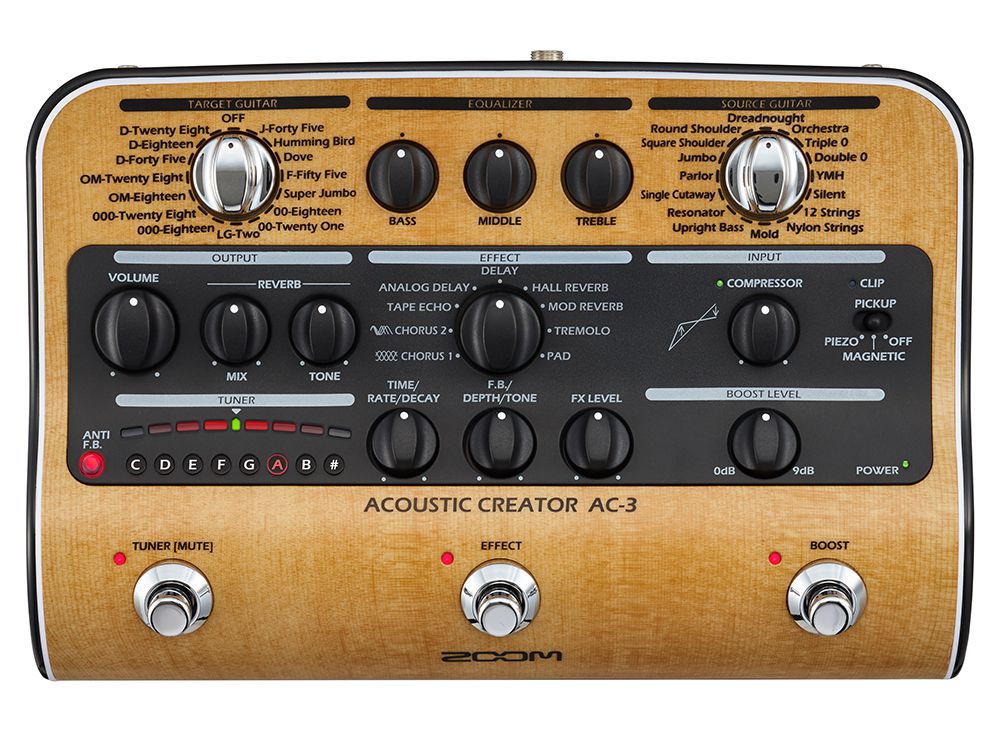 Zoom AC3 Acoustic Creator Pedalera Multiefectos Guitarra Acústica 1