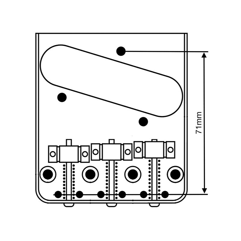 Vegatrem VT2ND No Drill Classic Puente Guitarra Tipo Telecaster 3