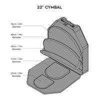 GRUV GEAR VCYM-22-BLK VELOC CYMBAL BAG FUNDA PLATO BATERIA NEGRA