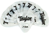 Taylor 80713 Celluloid 351 Pack 12 Púas 0.71mm White Pearl 1