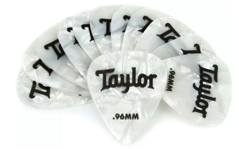 Taylor 80714 Celluloid 351 Pack 12 Púas 0.96mm White Pearl 1