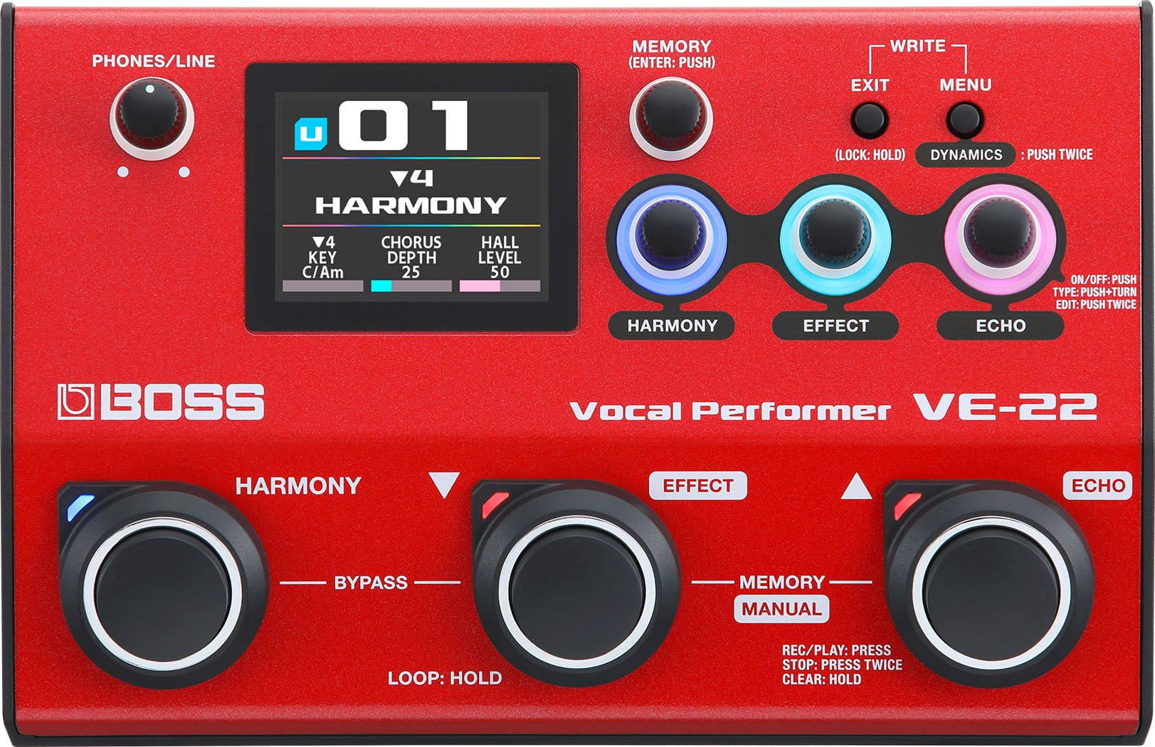 Boss VE22 Vocal Performer Pedalera Voz 1