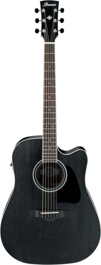 Ibanez AW84CE WK Guitarra Electroacústica Dreadnought Weathered Black 1