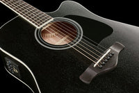 Ibanez AW84CE WK Guitarra Electroacústica Dreadnought Weathered Black 12