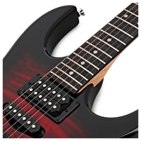 Ibanez GRX70QA TRB GIO Guitarra Eléctrica Transaparent Red Burst 8